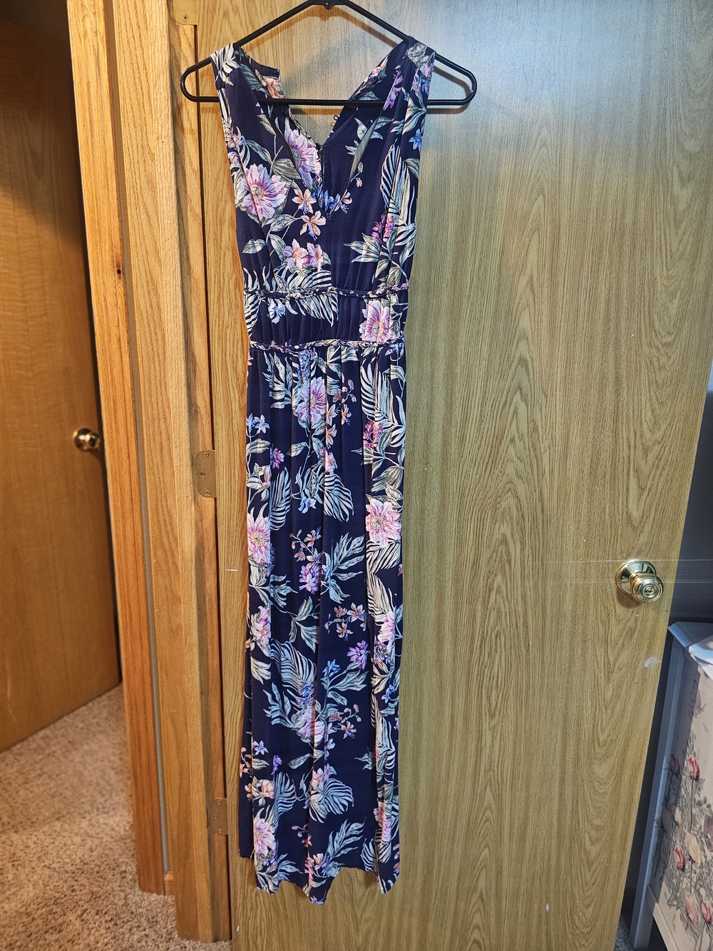 Japna Tropical Floral Smocked Maxi Dress Size Small